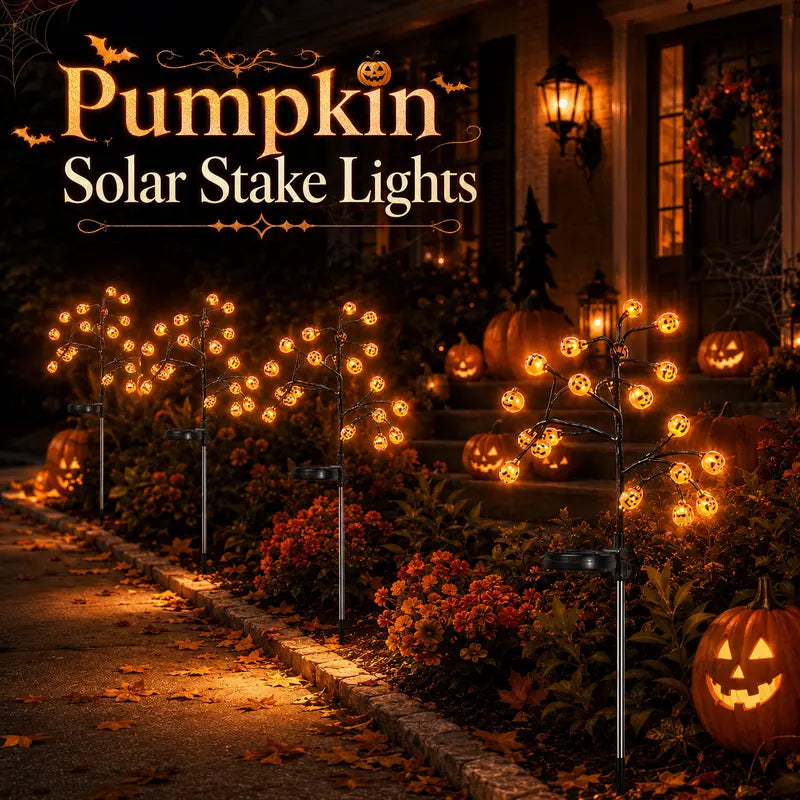 🎃 Solar Pumpkin Stake Lights – Halloween Outdoor Yard Decor