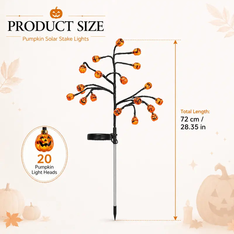 🎃 Solar Pumpkin Stake Lights – Halloween Outdoor Yard Decor