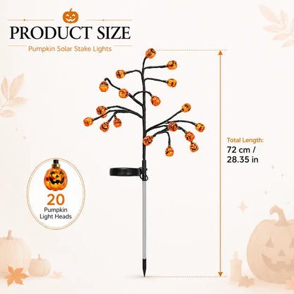 🎃 Solar Pumpkin Stake Lights – Halloween Outdoor Yard Decor