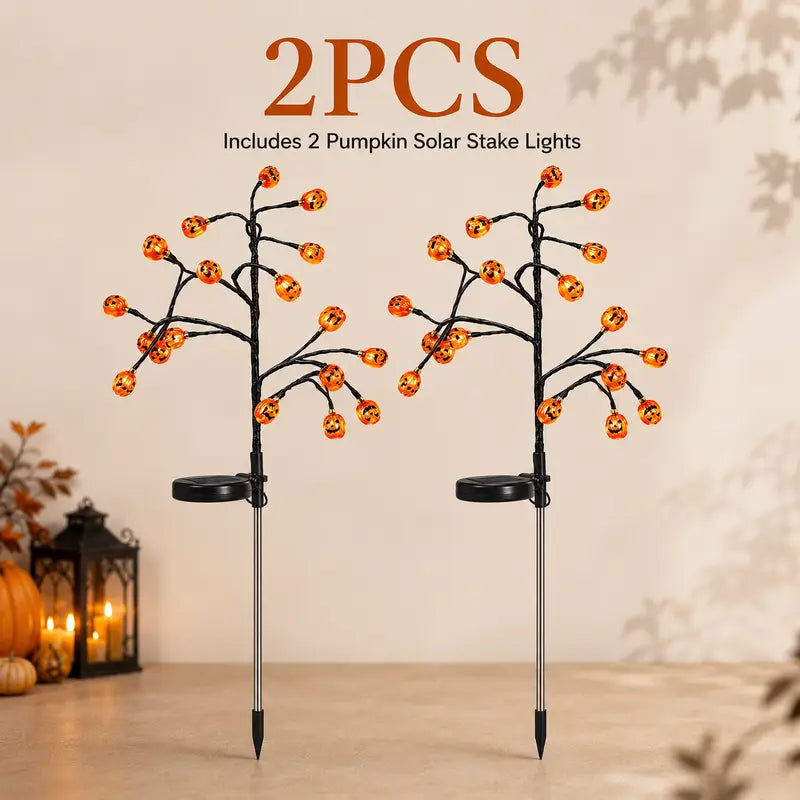 🎃 Solar Pumpkin Stake Lights – Halloween Outdoor Yard Decor