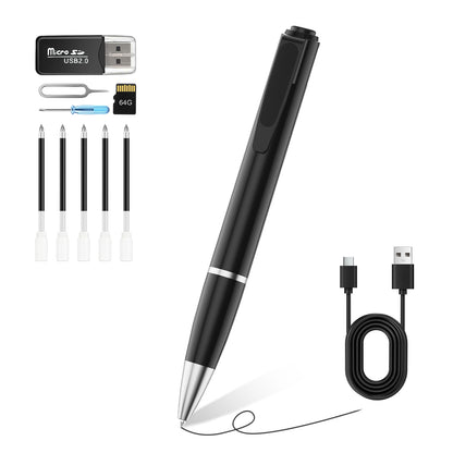 Bolígrafo con cámara corporal de 64G 1080P HD H5 - Bolígrafo espía oculto portátil