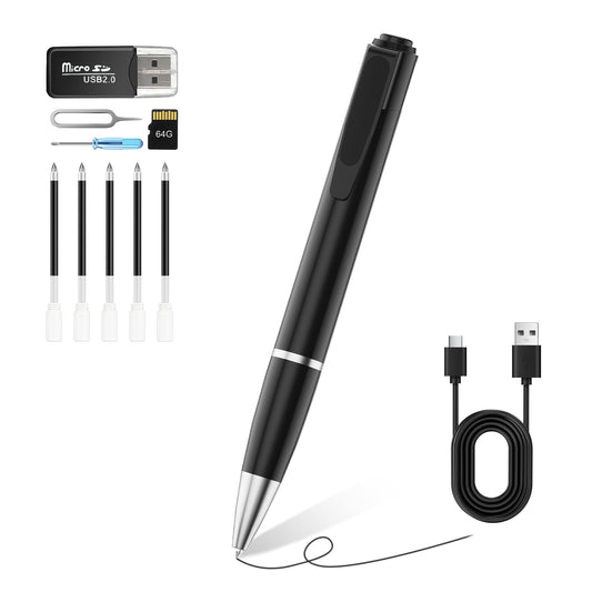 Bolígrafo con cámara corporal de 64G 1080P HD H5 - Bolígrafo espía oculto portátil