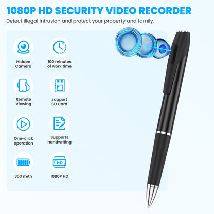 Cámara corporal tipo bolígrafo HD 1080P de 64 GB H2 – Bolígrafo espía oculto portátil | LTKUXS