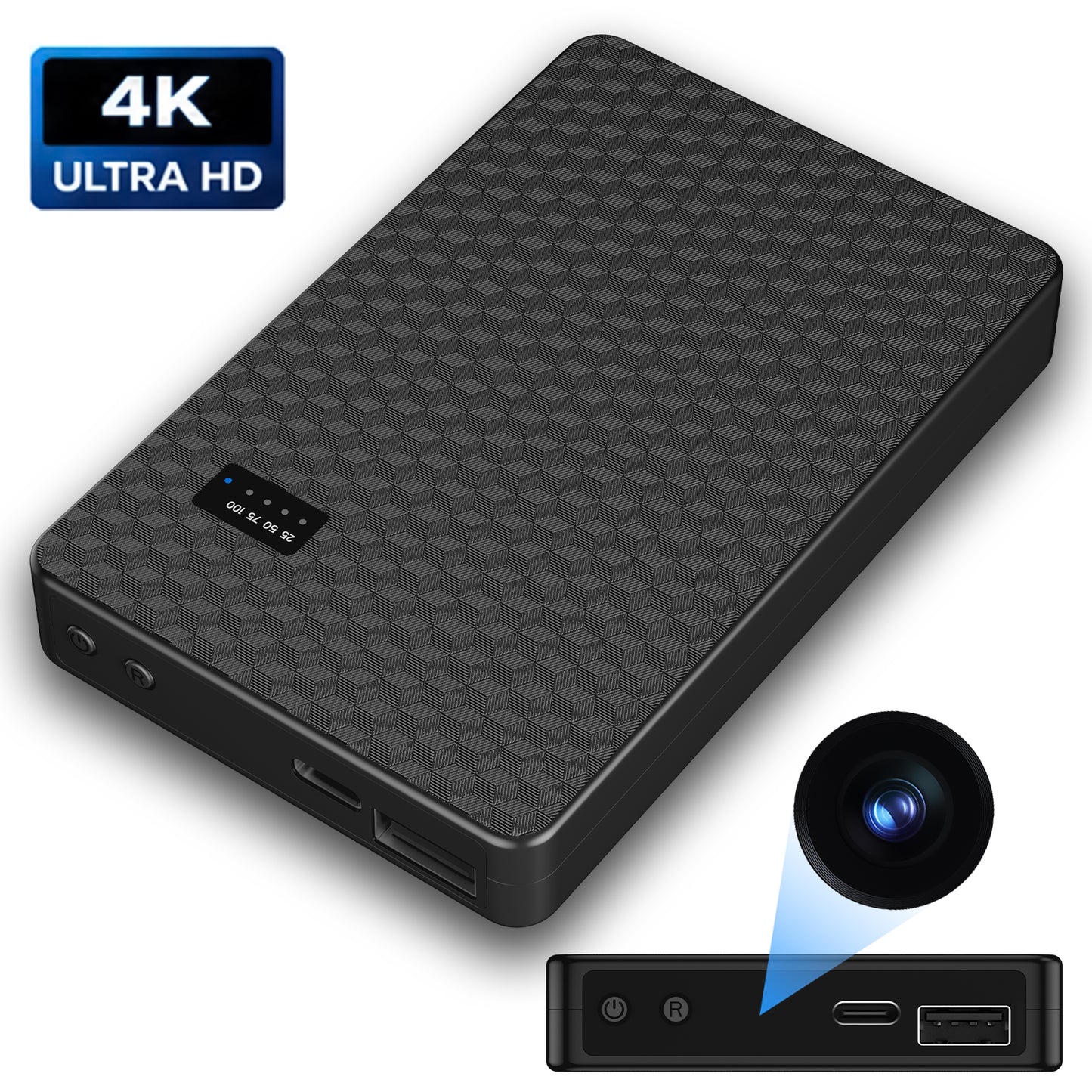 LTKUXS 1080P Cámara Espía WiFi Power Bank - Visualización Remota en Tiempo Real y Batería de 5,000mAh