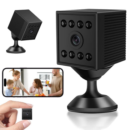 Cámara de seguridad mini inalámbrica 1080P – Vigilancia interior HD con visión nocturna y detección de movimiento (W10)