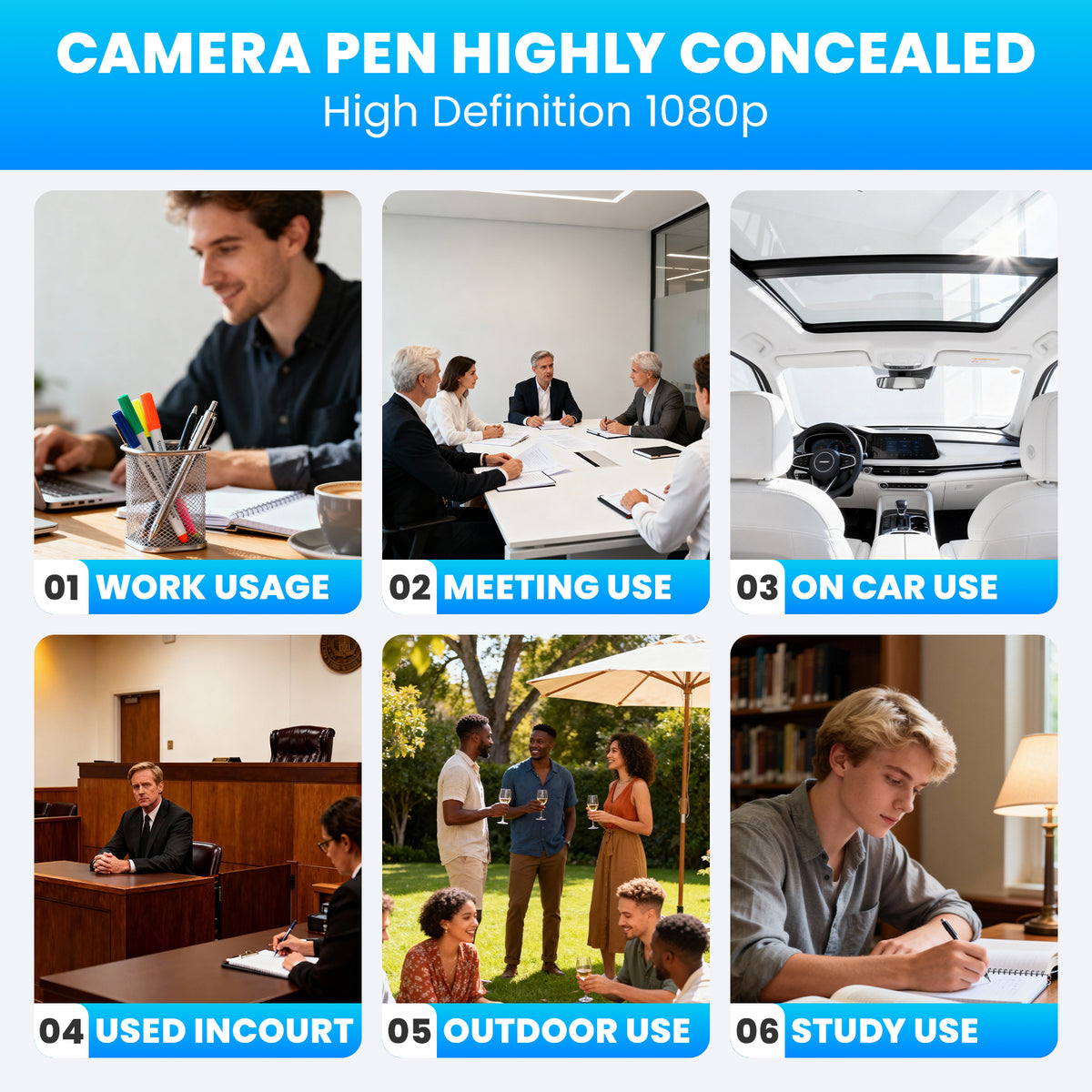 LTKUXS 1080P Video & Audio Recording Pen Kit