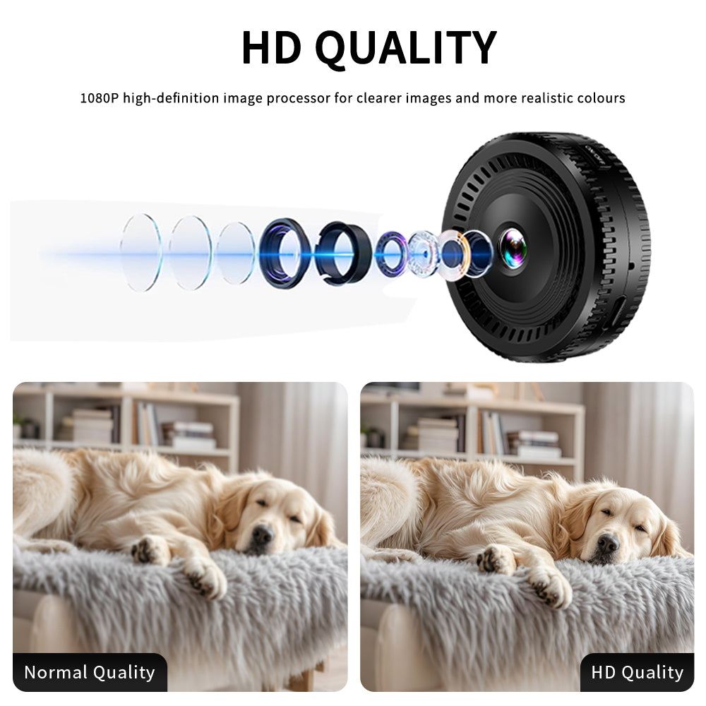 Cámara de seguridad inalámbrica mini C8 1080P | Monitor de hogar con visión nocturna y gran angular | LTKUXS