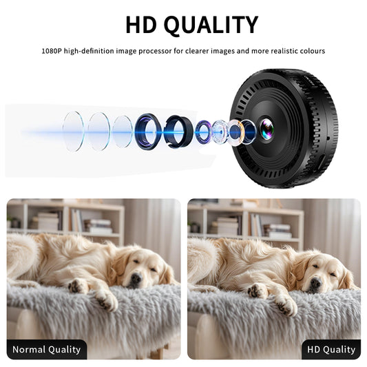Cámara de seguridad inalámbrica mini C8 1080P | Monitor de hogar con visión nocturna y gran angular | LTKUXS