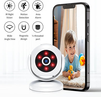 Cámara inalámbrica mini A5 para interiores | Gran angular de 170°, visión nocturna IR, detección de movimiento | LTKUXS