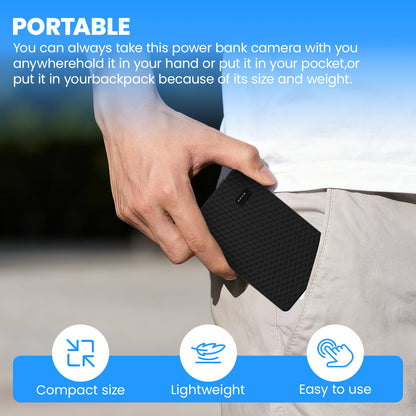 LTKUXS 1080P Cámara Espía WiFi Power Bank - Visualización Remota en Tiempo Real y Batería de 5,000mAh