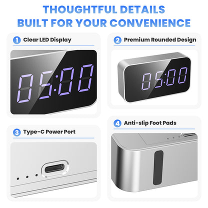 4K Smart Digital Clock Camera with Full-Color Night Vision, WiFi, Privacy Mode & Real-Time Home Monitoring