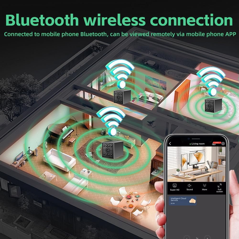 Cámara de seguridad mini inalámbrica 1080P – Vigilancia interior HD con visión nocturna y detección de movimiento (W10)