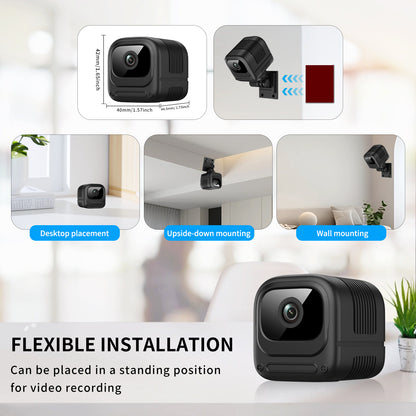 Mini cámara de seguridad WiFi 1080P – Gran angular de 130°, visión nocturna, alertas de movimiento y control remoto por aplicación (W08)