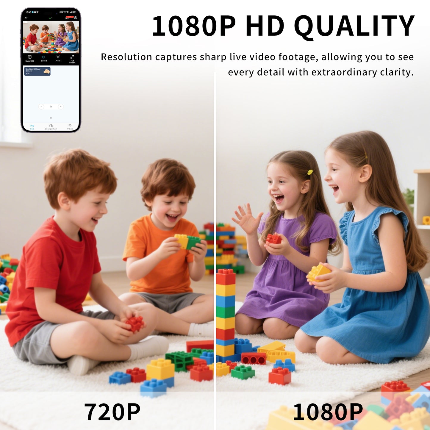 Mini cámara de seguridad WiFi 1080P – Gran angular de 130°, visión nocturna, alertas de movimiento y control remoto por aplicación (W08)