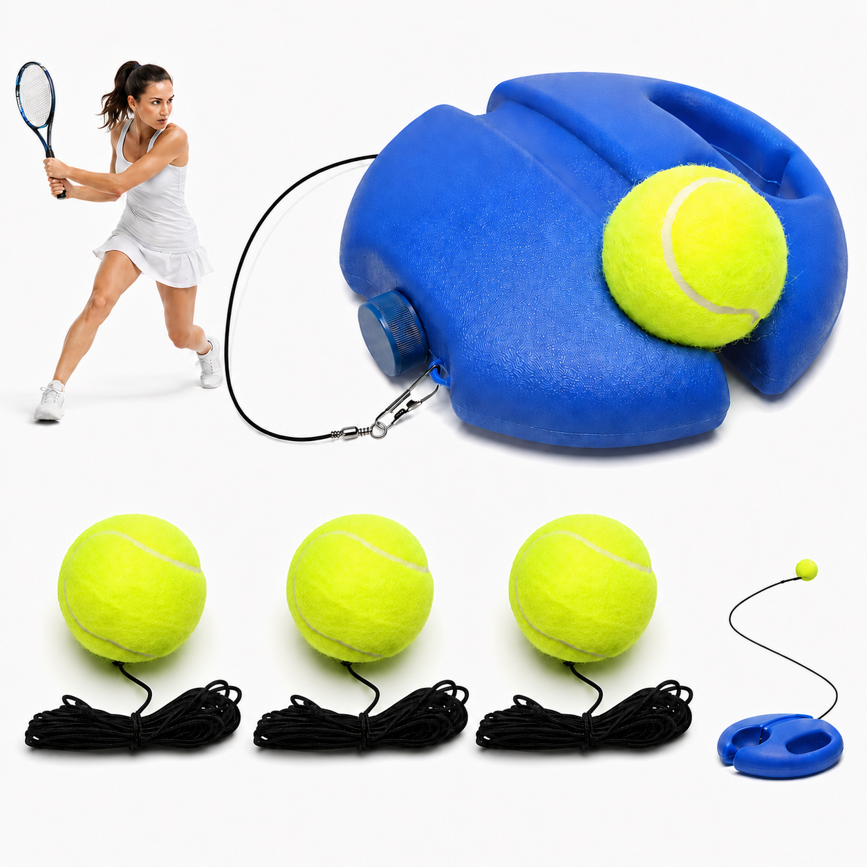 High-end Tennis-Trainer Set 2pcs Tennis Bouncing Balls Tennis Ball